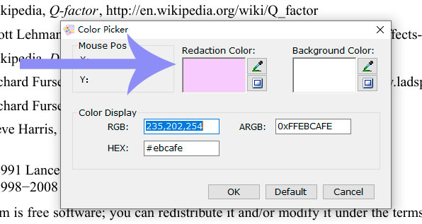 choose redact color pdfpen